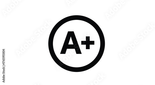 Free Download A Plus Grade Symbol in a Black Circle. - GFXLoad
