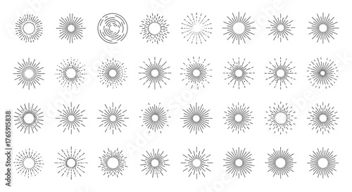Collection of sunburst designs, perfect for various creative projects and designs.