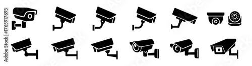 Security camera vector set on transparent background