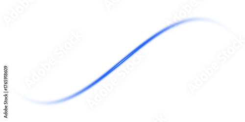 Abstract glowing blue line on black background isolated on white background isolated on transparent background