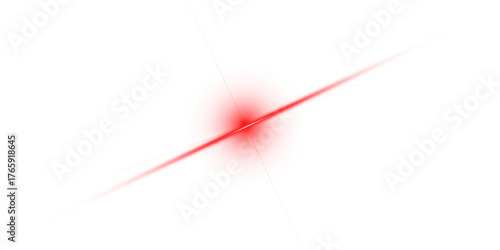 Abstract red light streak isolated on black background isolated on white background isolated on transparent background