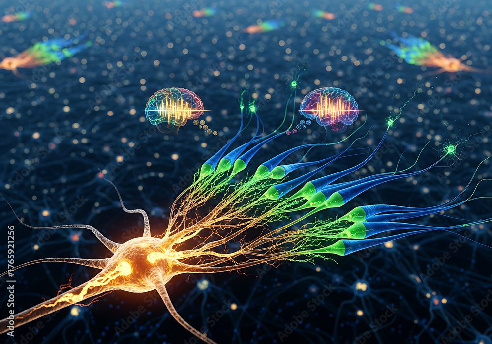 Obraz premium Neuron Network Connectivity Artificial Neural Network Brain Cells Synapse