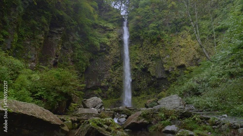 秋の阿弥陀ヶ滝（岐阜県郡上市白鳥町）
白山信仰の行者が身を清めた神聖な滝