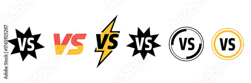 Versus Icons Collection Battle Comparison Match Vector Graphics Various Styles Competition Design