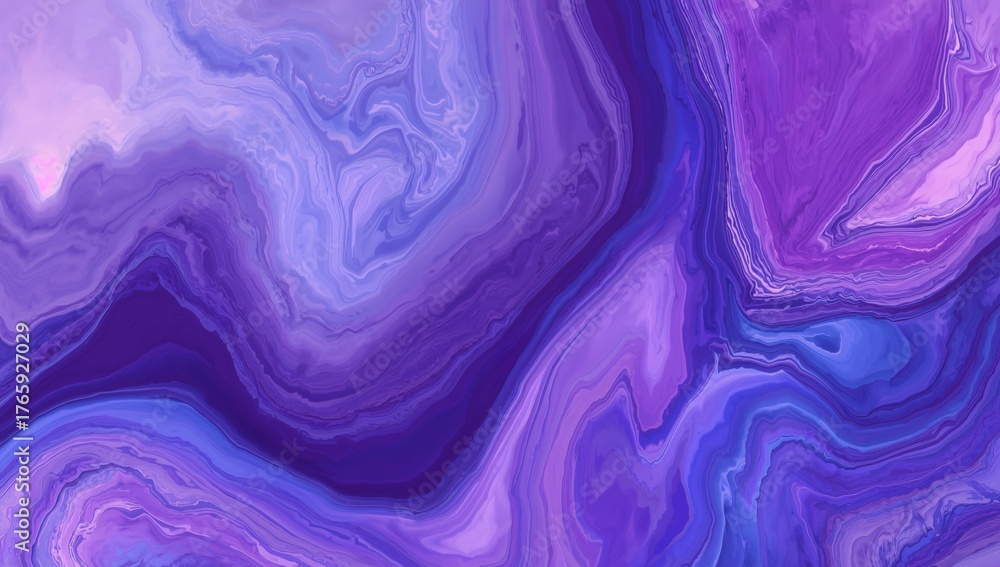 Obraz premium Flowing Amethyst. Abstract Layers of Color and Texture, a Watercolor Dreamscape.