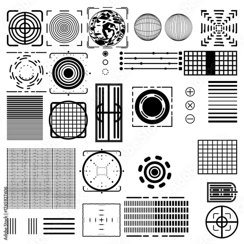 ui pack, scifi ui elements, set of vector elements, transparent ui