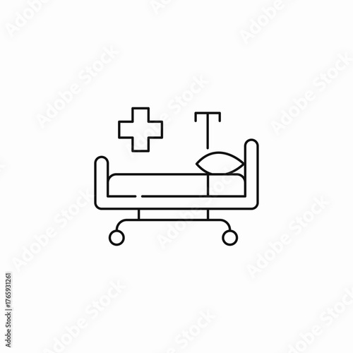 hospital patient bed icon sign vector