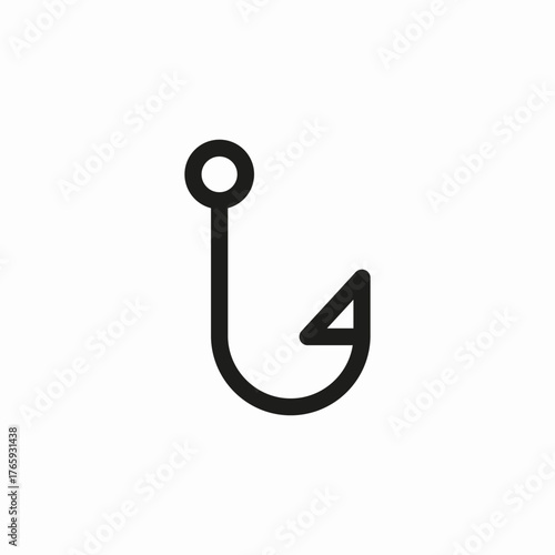simple metal fishhook icon sign vector