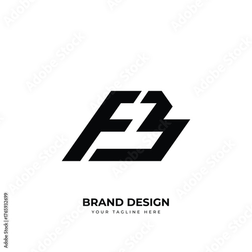 Letter Fb or Bf initial abstract typography logo