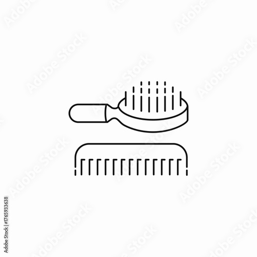 hair brush comb set icon sign vector
