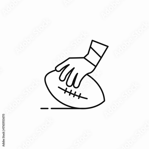 hand grabbing football glove icon sign vector