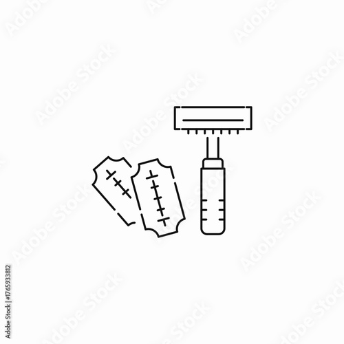 razor blades shaving icon sign vector