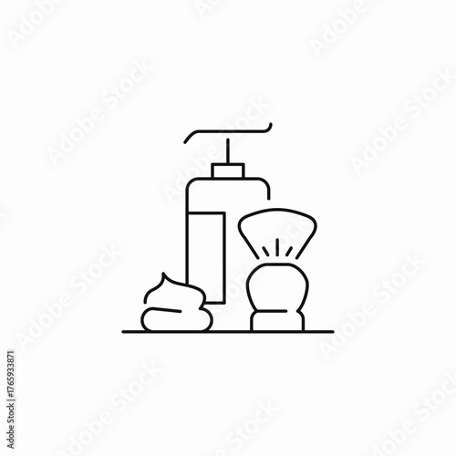 shaving cream brush icon sign vector