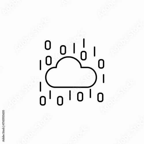 cloud data stream icon sign vector