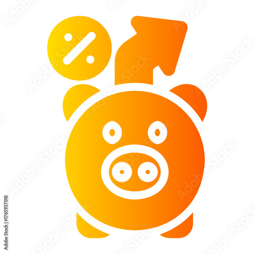 Piggy bank gradient icon