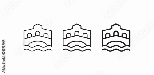 italian stone bridge icon sign vector
