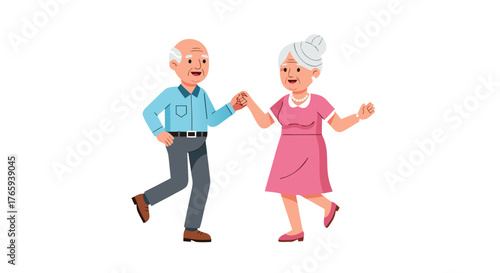 Senior Couple Dancing Joyfully Together, Capturing the Essence of Love and Happiness in Retirement Years