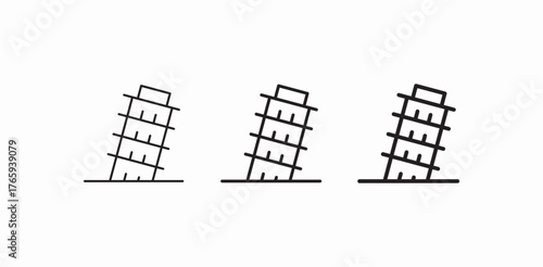 leaning tower pisa icon sign vector