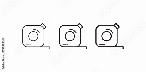retractable measuring tape icon sign vector