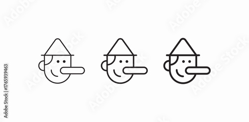 pinocchio long nose icon sign vector