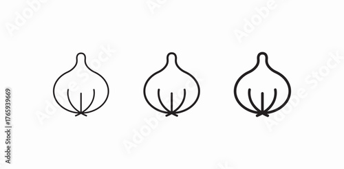 whole garlic clove icon sign vector