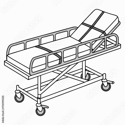 Empty hospital gurney bed