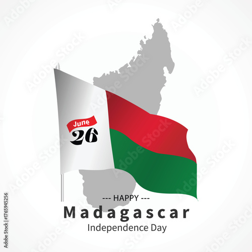 Madagascar Independence Day post illustration on whtie background