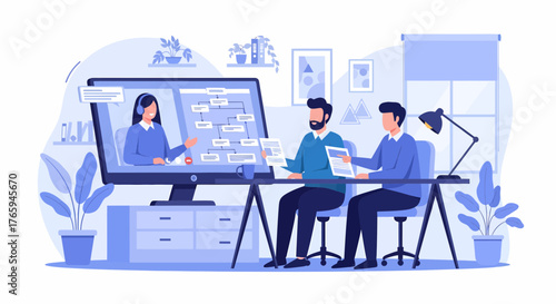 Virtual Meeting Connecting Remote Teams For Project Collaboration