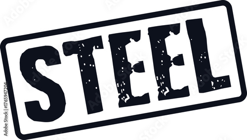Grungy Steel Metal Industrial Material Product Rubber Stamp Mark Heavy Manufacturing