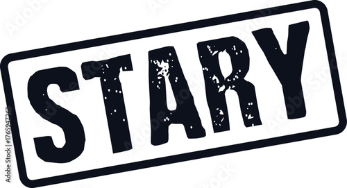 Stary corporate brand identity label for business projects and digital marketing campaigns