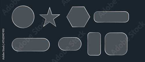 Simple geometric shapes arranged on a dark gray background