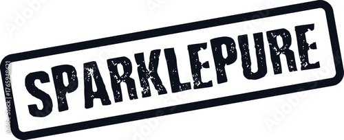 A black distressed rubber stamp mark clearly displays the word SPARKLEPURE within a rectangle