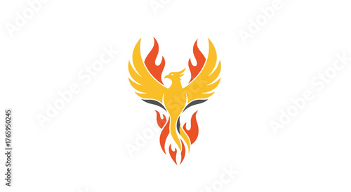 vector illustration of a phoenix fire flames