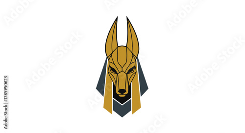 Anubis logo, a golden jackal head with geometric shapes and a dark blue background.