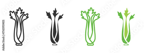  Celery icon set, vector illustration . 