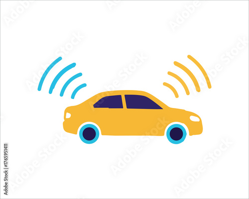 Autonomous Vehicle Technology Modern Car with Sensor Technology and Connectivity