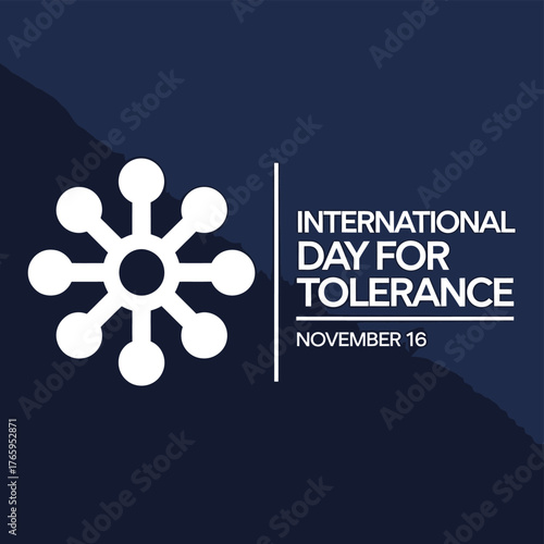 Vector art of international day for tolerance november 16 graphic with symbol and text