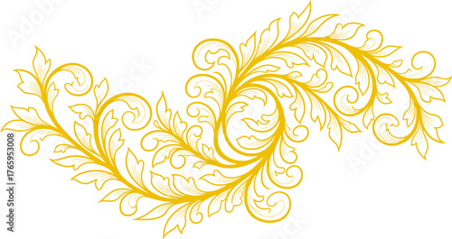 Elegant Golden Floral Swirl Design