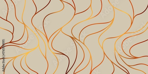 Photography Vertical abstract wavy lines in black on beige, mimicking vines or streams for v