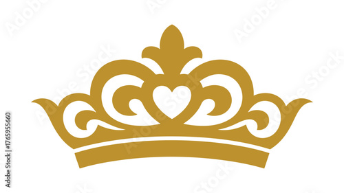 Elegant golden crown symbol represents royalty luxury and prestige design element