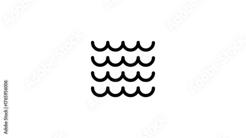Wave icon animation. Wind icon. Icon animation.