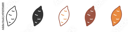 Sweet Potato icon set, vector illustration . 