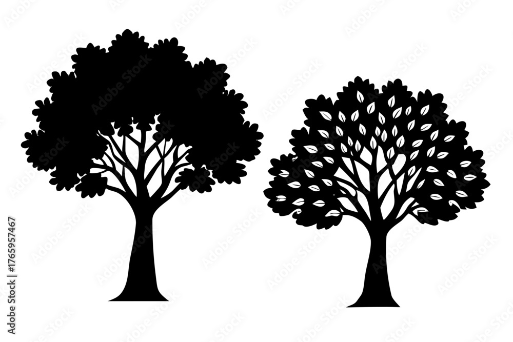 Fototapeta premium tree black vector, tree silhouette art, tree clip art