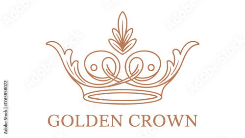 Elegant golden crown logo symbol for royalty prestige success and luxury brands