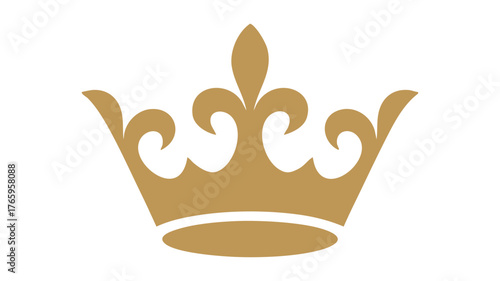 Golden regal crown emblem symbol classic royal symbol of power authority and royalty
