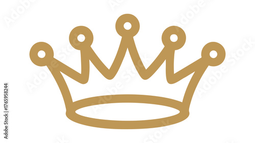 Golden crown icon symbol of royalty luxury prestige and authority for elegant designs