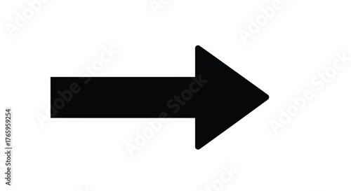 Vector illustration of single black arrow pointing to the right