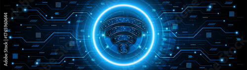 Abstract wifi symbol. Concept of communication technology, internet signal or wireless connection.	