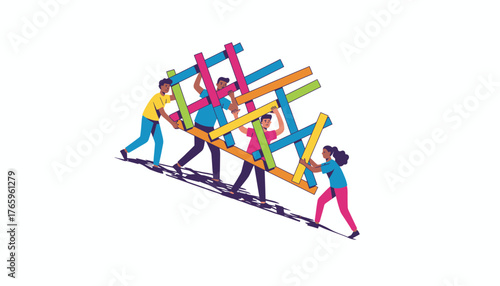 Digital Information Overload Concept: Woman Icon Surrounded by Messaging, Email, and Notification Alerts, Illustrating Connectivity Stress and Multitasking.