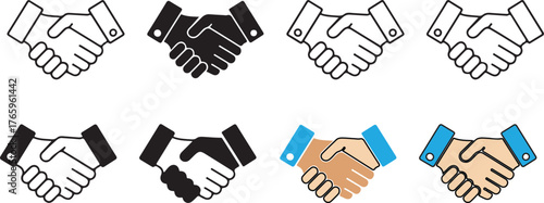 handshake icon set,hand icon isloated white background